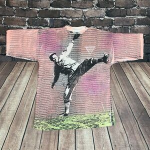 Vintage Challenge Sport All Over Print Baseball T-Shirt AOP Mens Size Large RARE